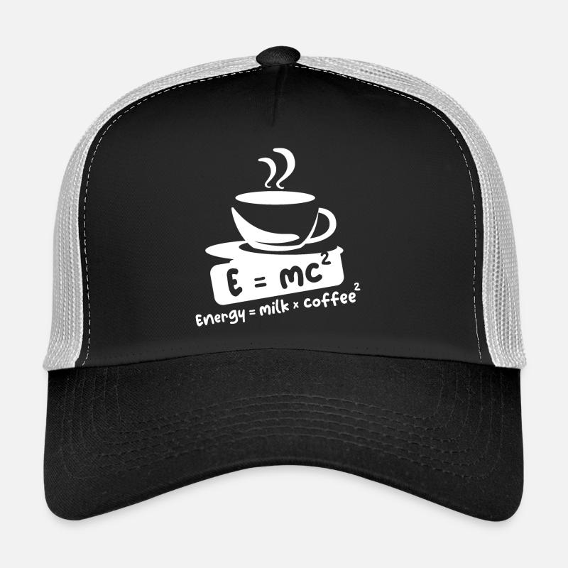 E= mc2 Kaffee lustige Sprüche Einstein Cafe Symbol Trucker Cap