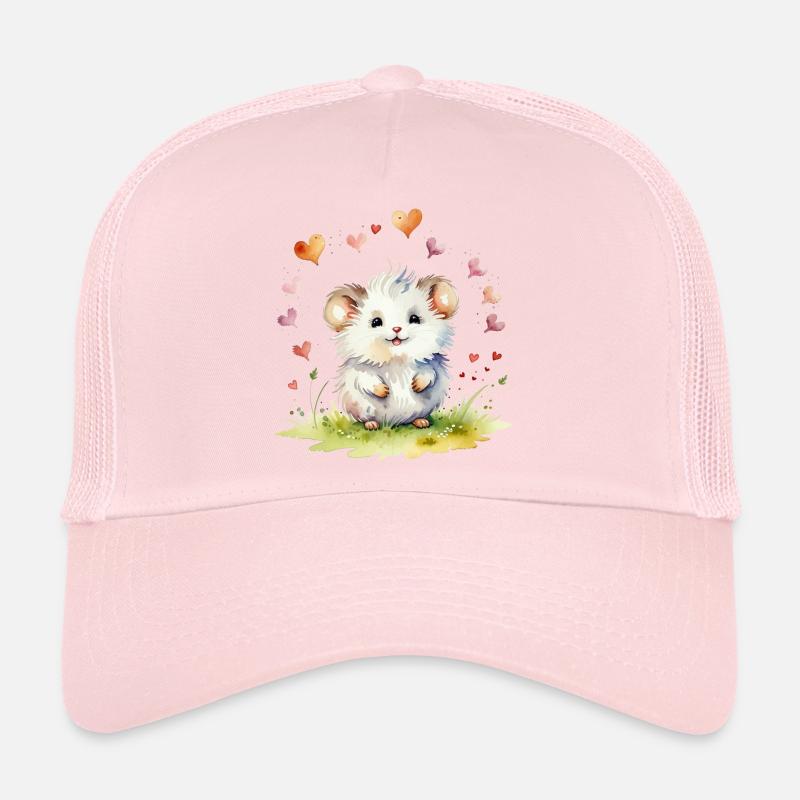 Cute mouse in watercolor meadow dream Trucker Cap