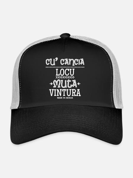 t-shirt Sicile Proverbe sicilien cu' cancia - Casquette trucker  - noir/gris pierre - Devant