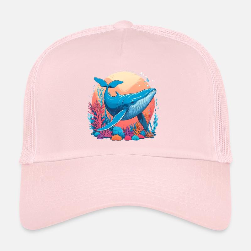 Dessin De Baleine Bleue Casquette trucker 