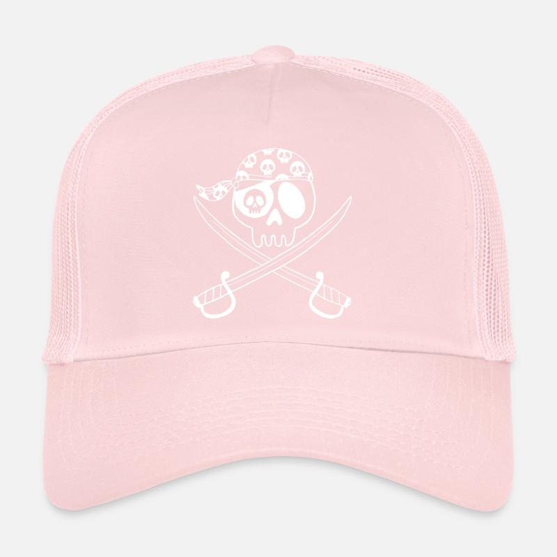 Piratenschädel (Weiß) Trucker Cap