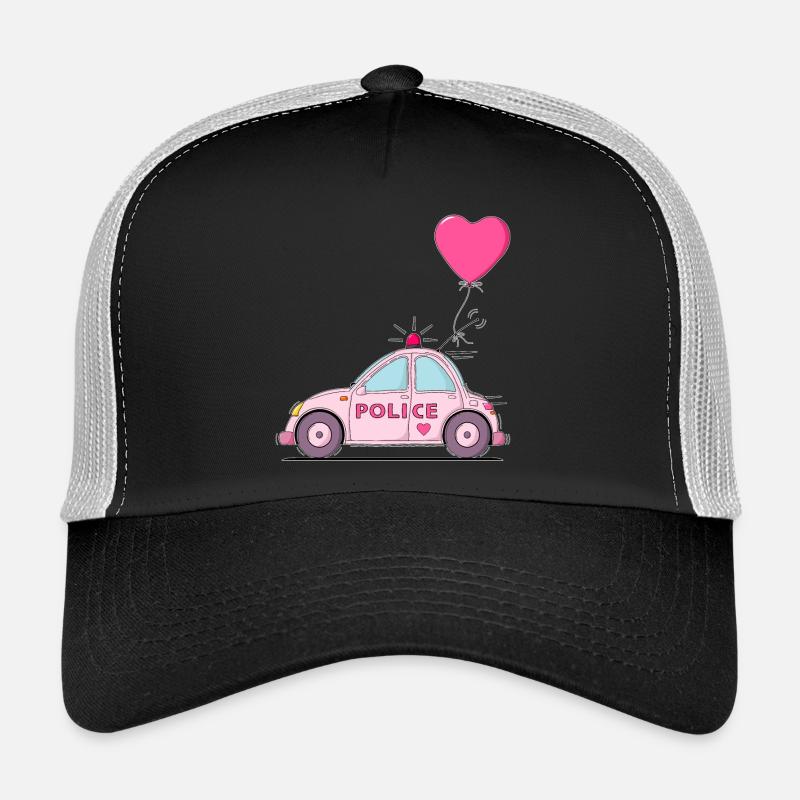 Coeur de police rose Casquette trucker 