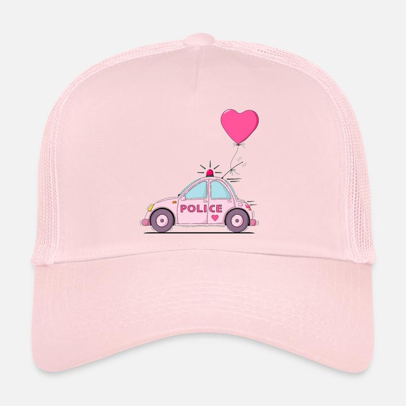Coeur de police rose Casquette trucker 