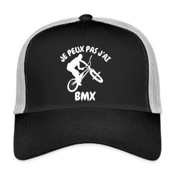 Je peux pas j'ai bmx - Casquette trucker  - noir/gris pierre - Devant