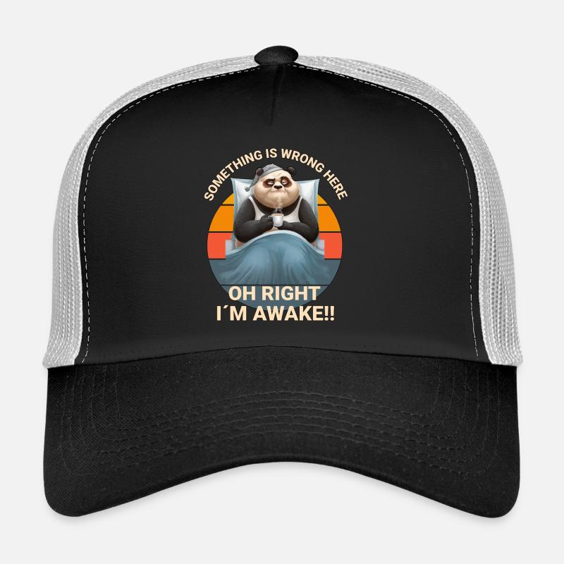 Oh right, I'm awake!! - Trucker Cap - Schwarz/Steingrau