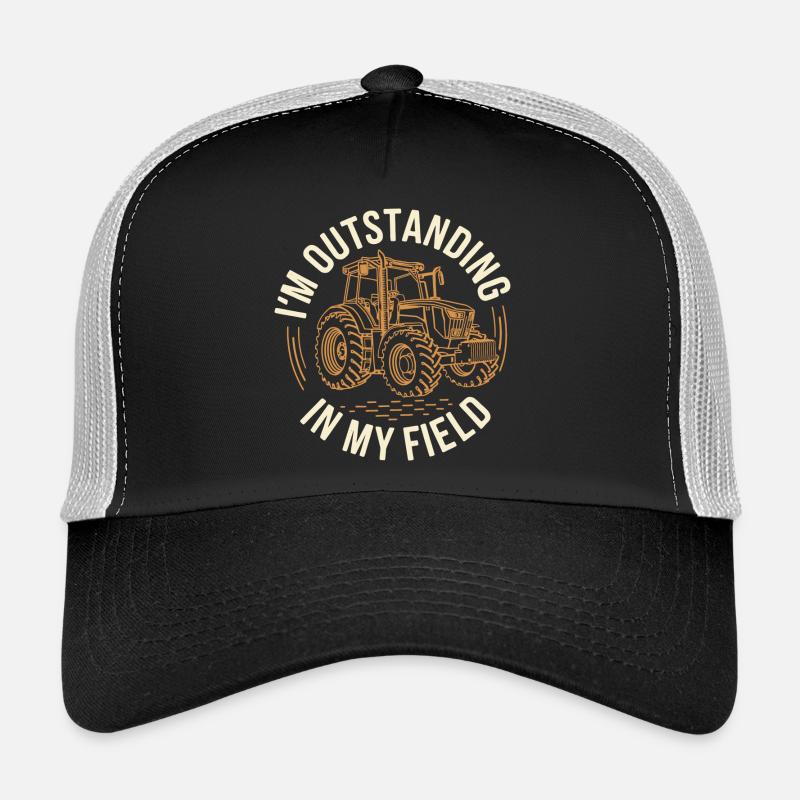 Outstanding in My Field Tractor - Trucker Cap - black/stone grey