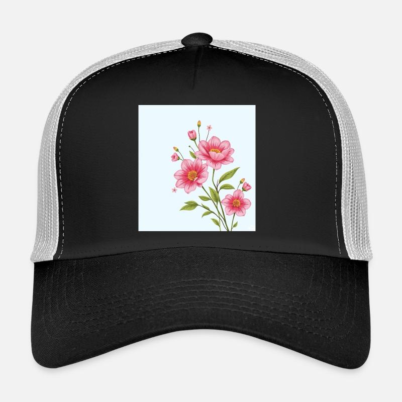 Flower - Trucker Cap - Schwarz/Steingrau