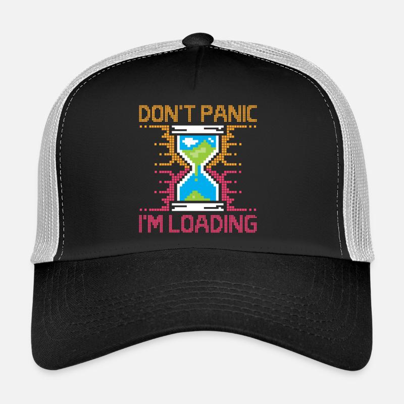 Don't Panic – Pixel Loading Sanduhr Trucker Cap
