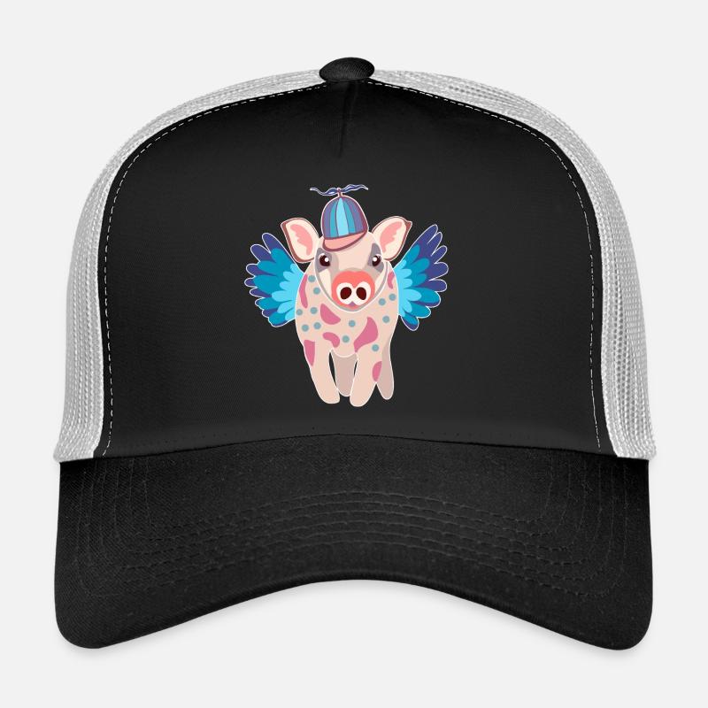 Cochon ailé pastel avec bonnet Casquette trucker 