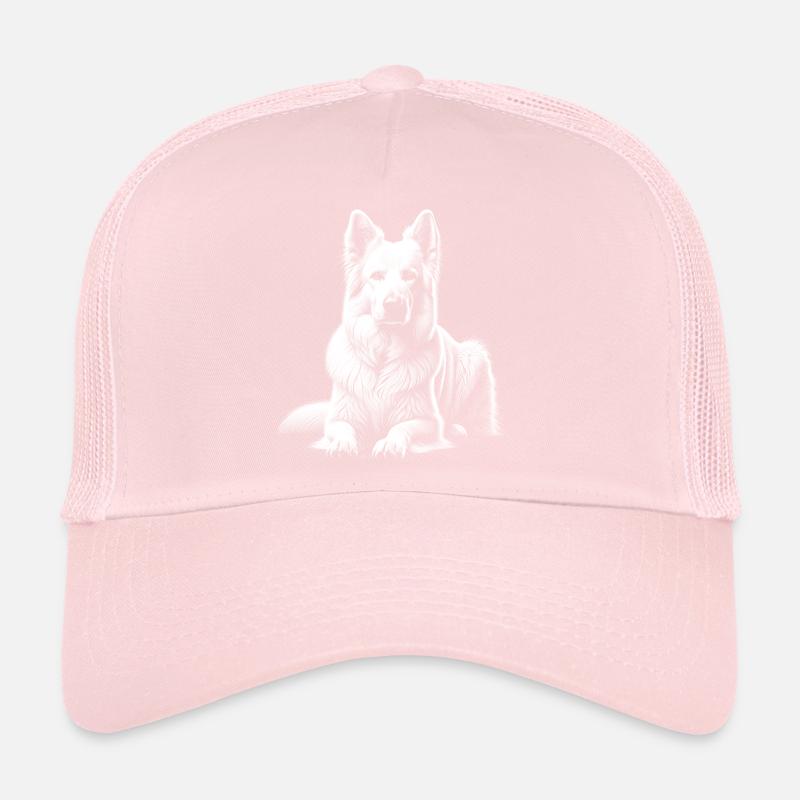 Berger suisse en position couchée Casquette trucker 