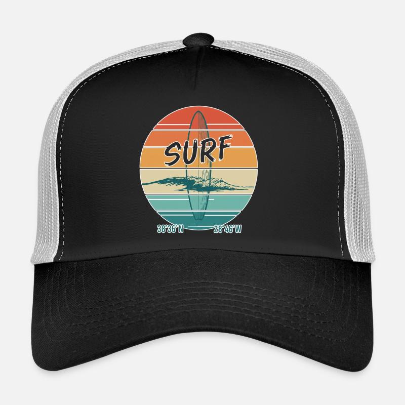 Retro Surf Vibes Vintage Surf Design Casquette trucker 
