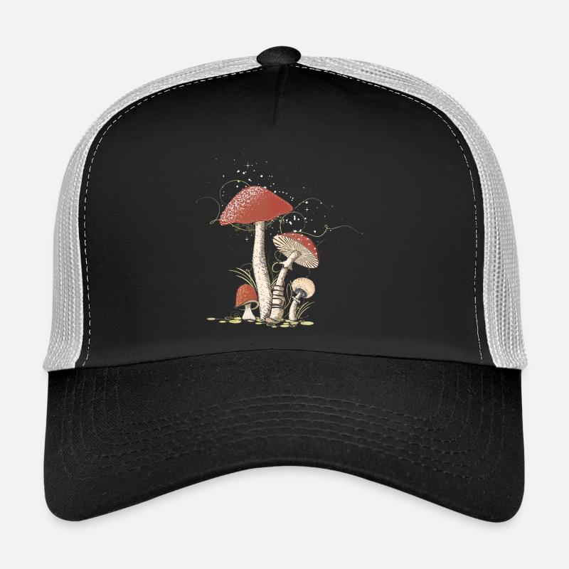 Champignons magiques dans la forêt illustrés Casquette trucker 