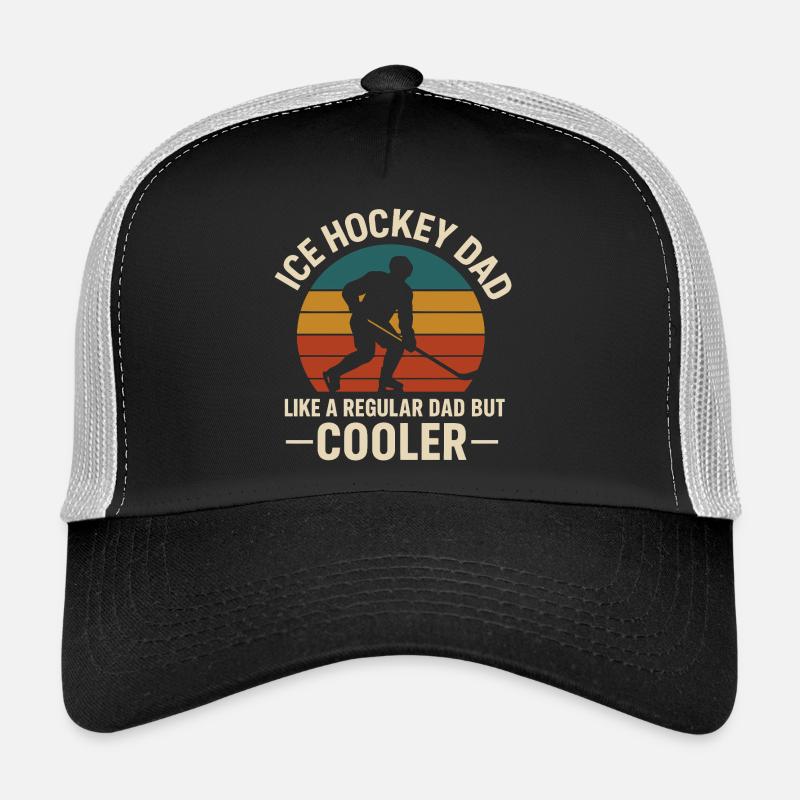 Hockey Dad Retro Sunset Design Trucker Cap