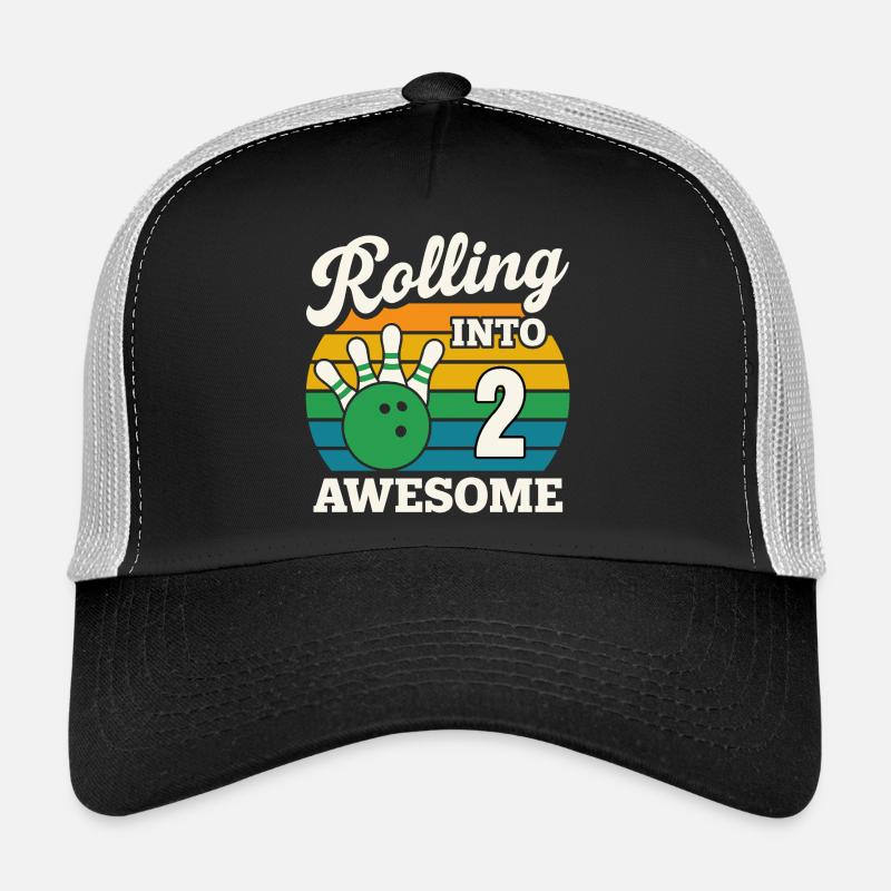 Rolling Into 2 with Bowling Ball - Trucker Cap - black/stone grey