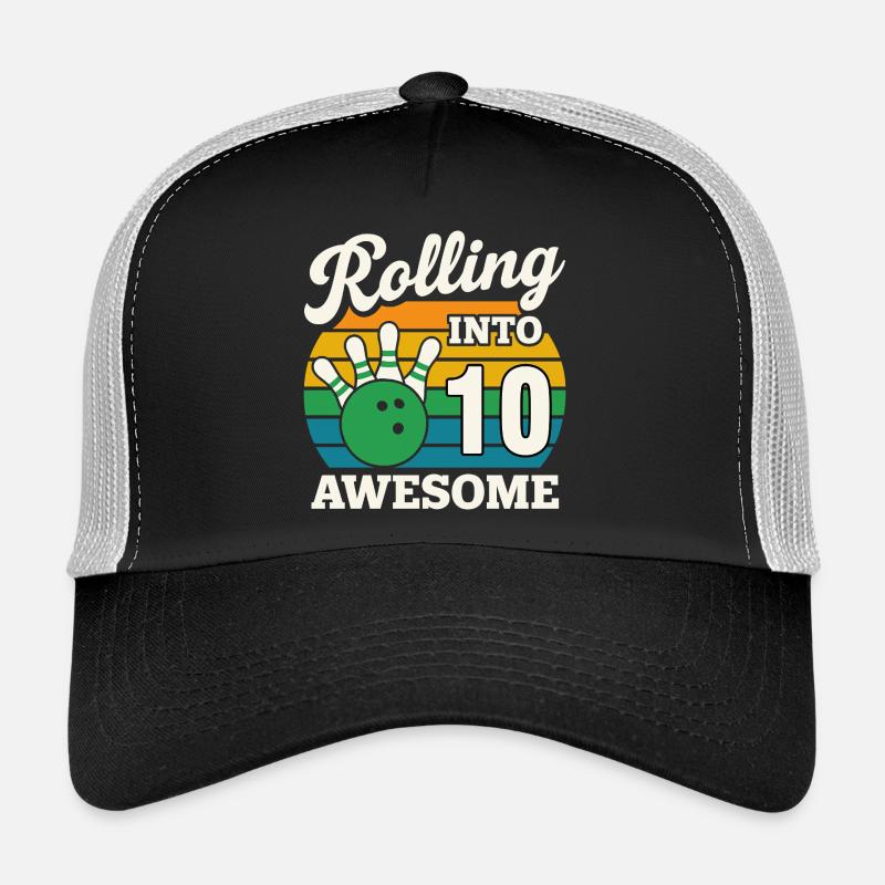 Rolling Into 10 Fun Bowling Design - Trucker Cap - black/stone grey