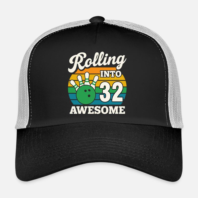 Retro Bowling 32e anniversaire Design Casquette trucker 