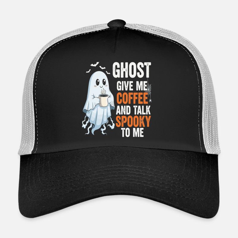 Gruseliger Geist mit Kaffeeillustration Trucker Cap