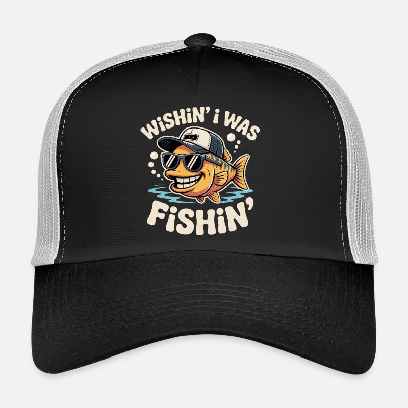 Funny frogfish with sunglasses and cap Trucker Cap