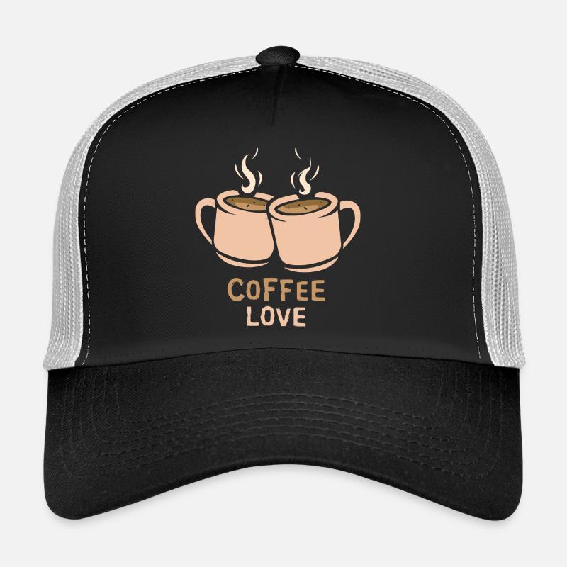 Coffee Love Kaffeetassen - Trucker Cap - Schwarz/Steingrau