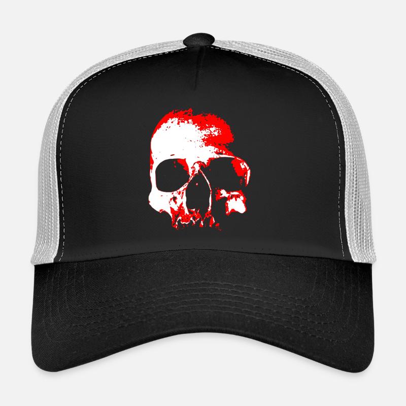 Red Skull Contrast Trucker Cap