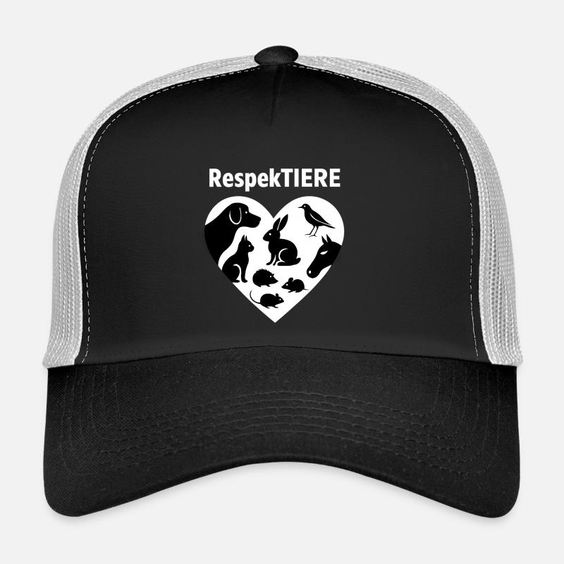 Silhouette de cœur RespectAnimals - Casquette trucker - noir/gris pierre