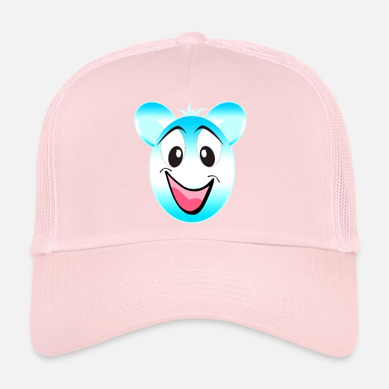 Mascotte joyeuse de l’ours bleu-blanc Casquette trucker 
