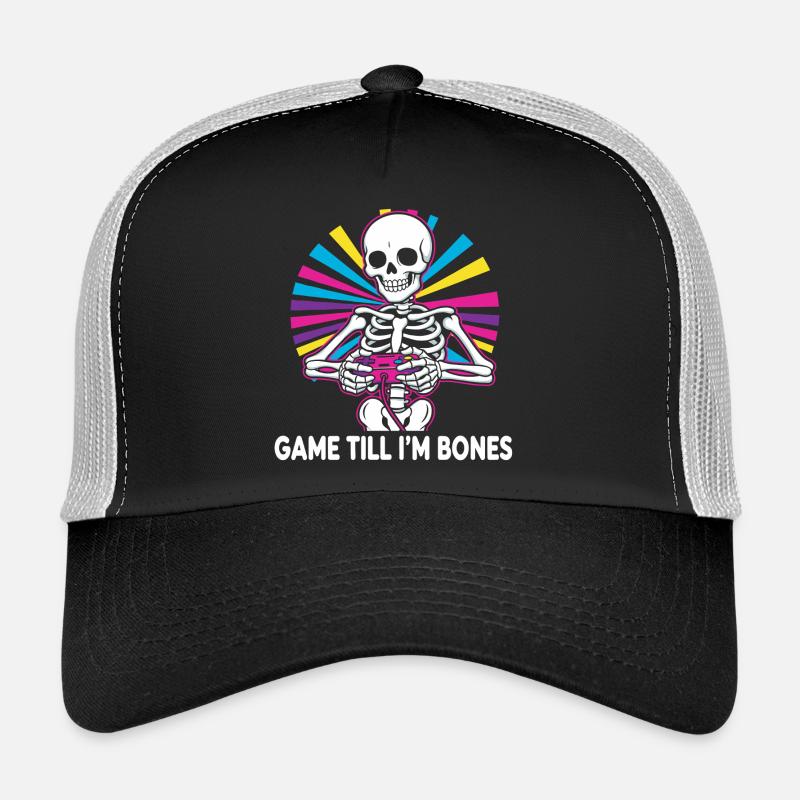 Game Till Bones Skeleton Controller Trucker Cap