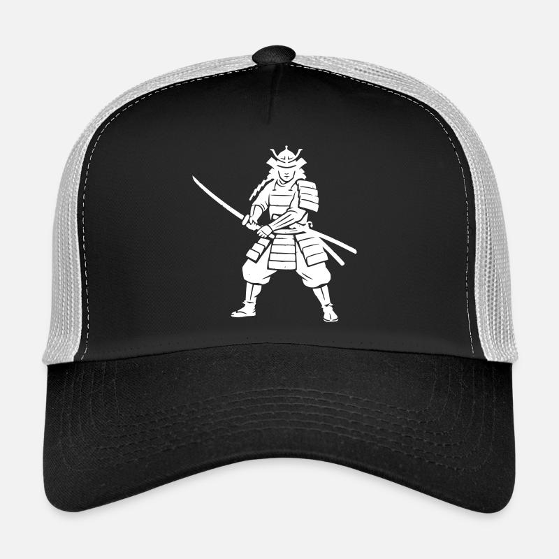 Vecteur Grunge vintage Samurai Warrior Casquette trucker 