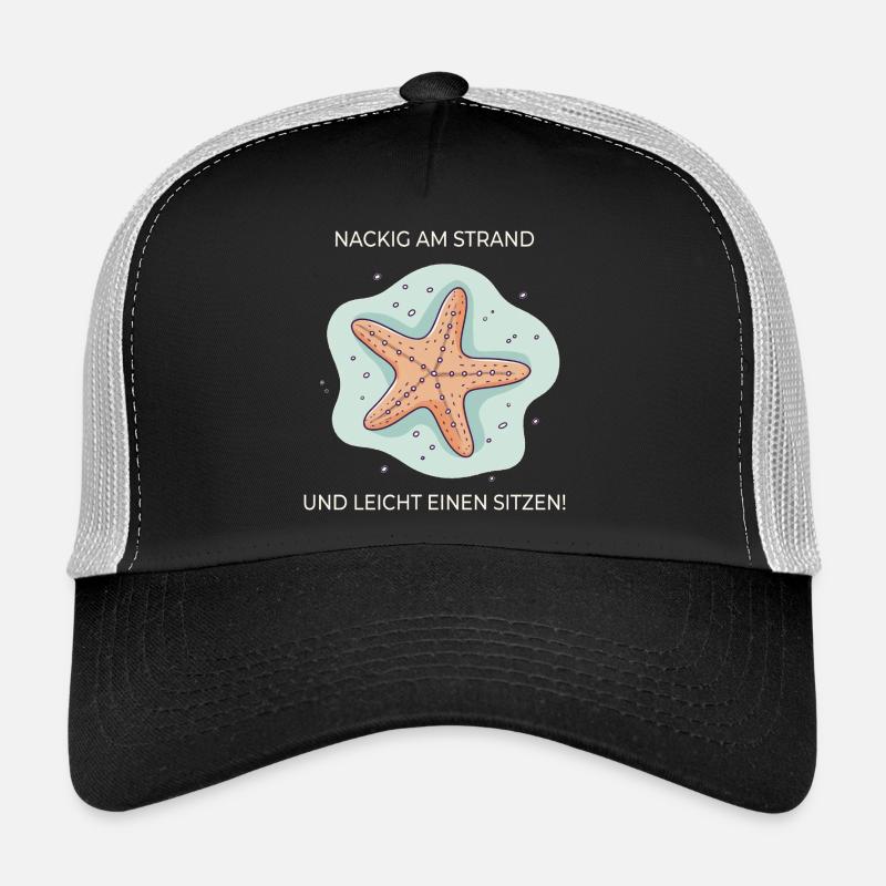 Nus sur la plage – Drôle d’expression étoile de mer Casquette trucker 
