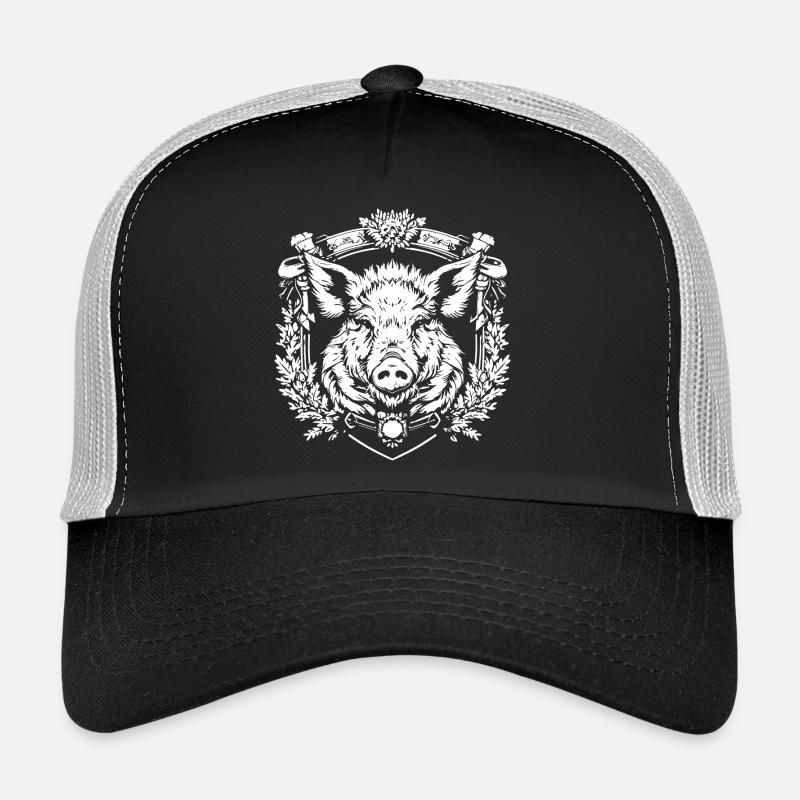 Blason : emblème du sanglier sauvage Casquette trucker 