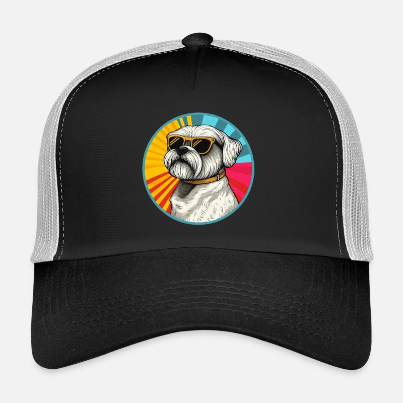 Sunburst Pup avec lunettes rétro Casquette trucker 