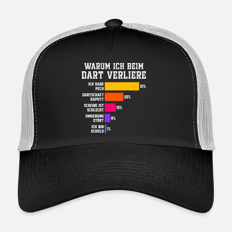 Warum ich beim Dart verliere Darts - Trucker Cap - Schwarz/Steingrau