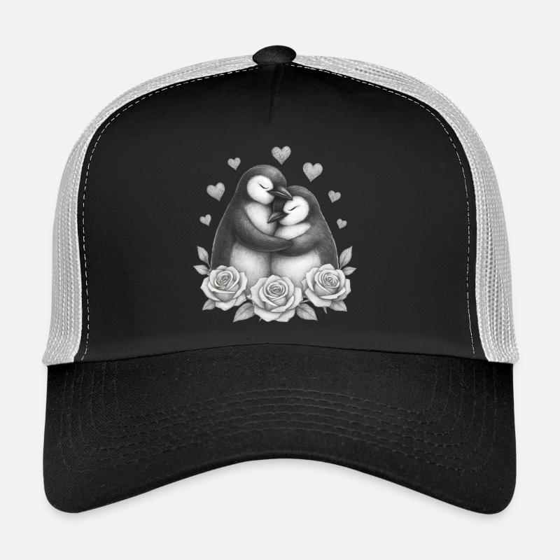 Love Duo Penguin Roses Casquette trucker 