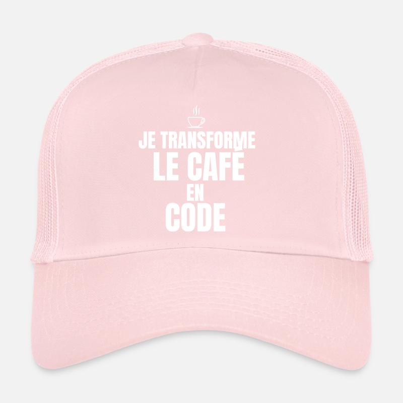 Je transforme le café en code Casquette trucker 