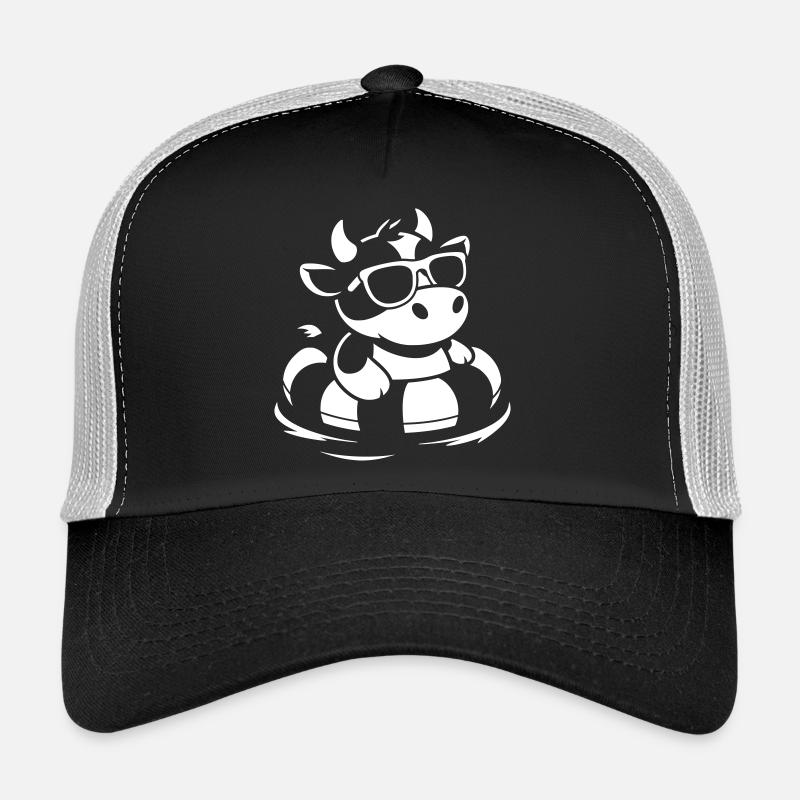 Vache cool dans un ring de nage Casquette trucker 