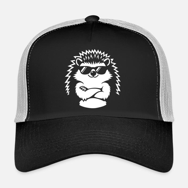 Hérisson cool avec des lunettes de soleil - Casquette trucker  - noir/gris pierre