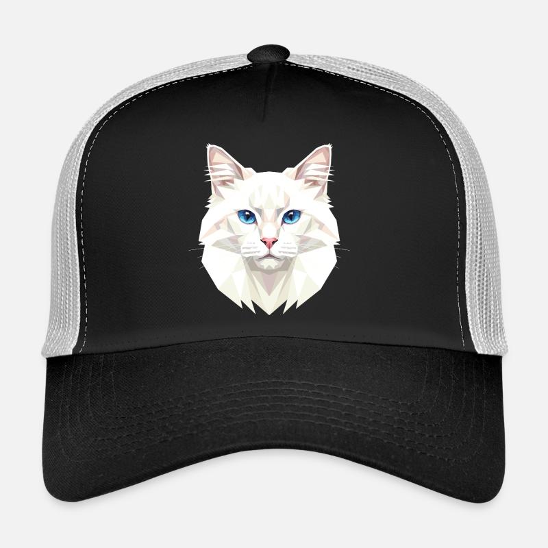 Angora Cat White Angora Cat Cute Angora Cats Trucker Cap
