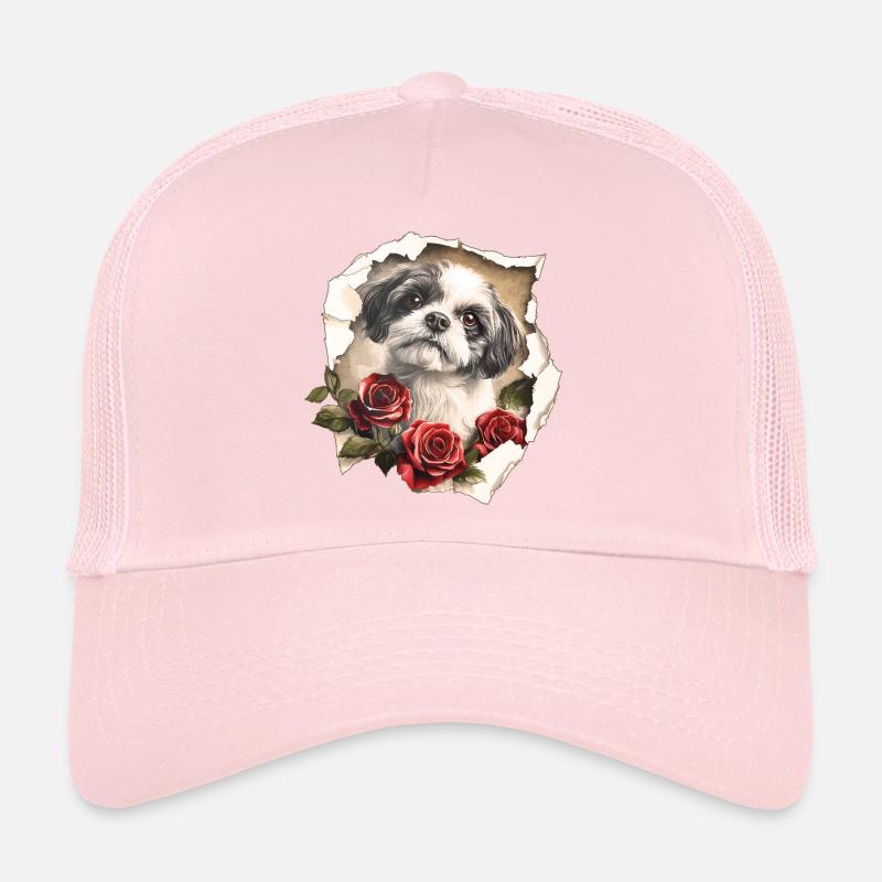 Shih Tzu aux Roses Casquette trucker