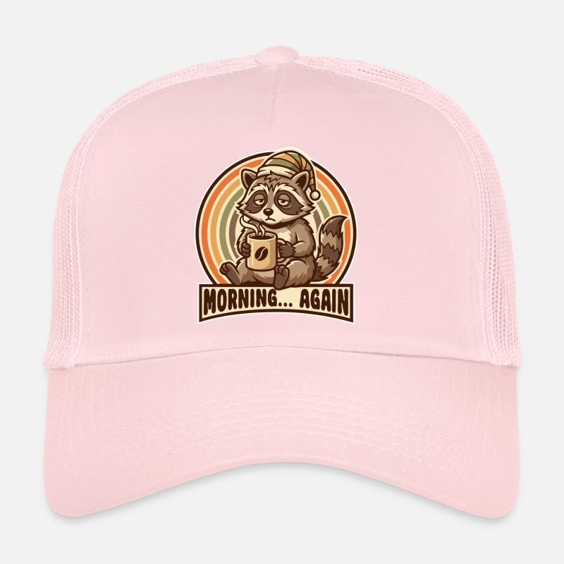 Morgenmuffel Waschbär mit Kaffee Casquette trucker 