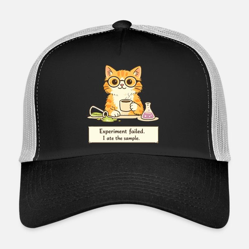 Scientist Cat. Experiment Failed. I Ate the Sample - Trucker Cap - black/stone grey