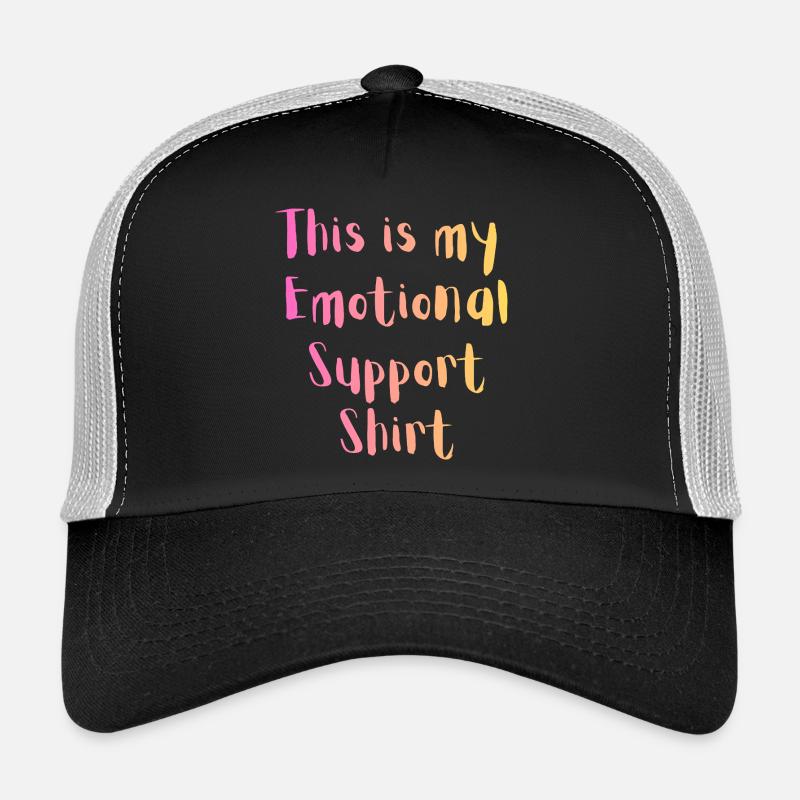 Emotional Support Shirt - Trucker Cap - Schwarz/Steingrau