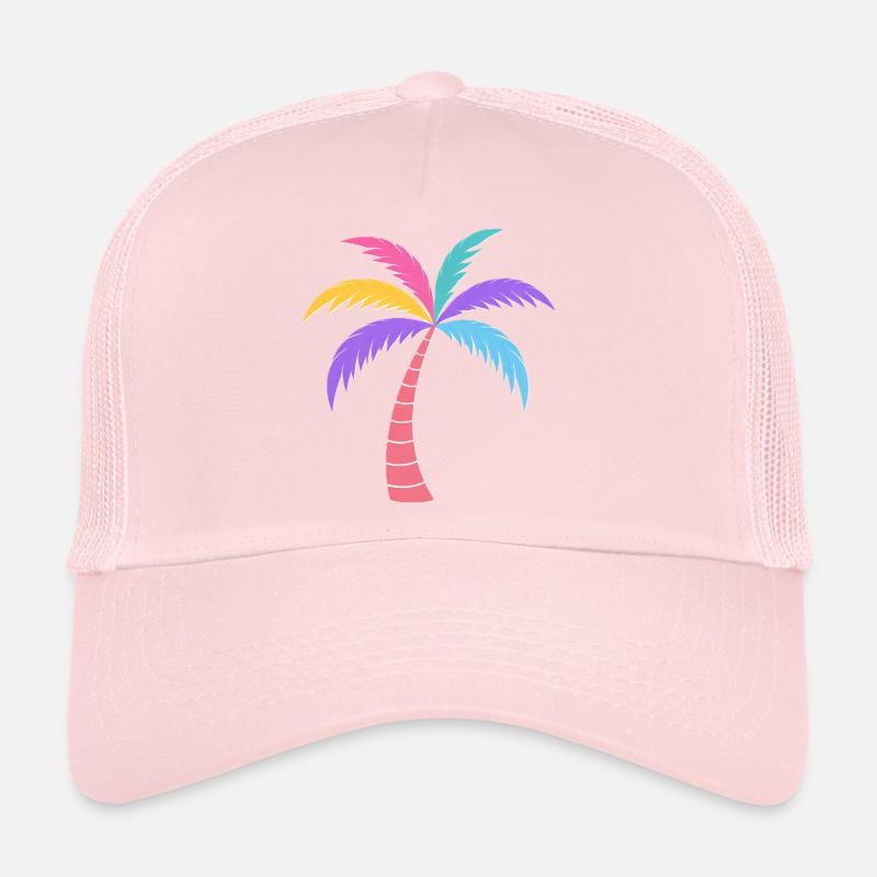 Bunte Palme Regenbogenfarben Trucker Cap