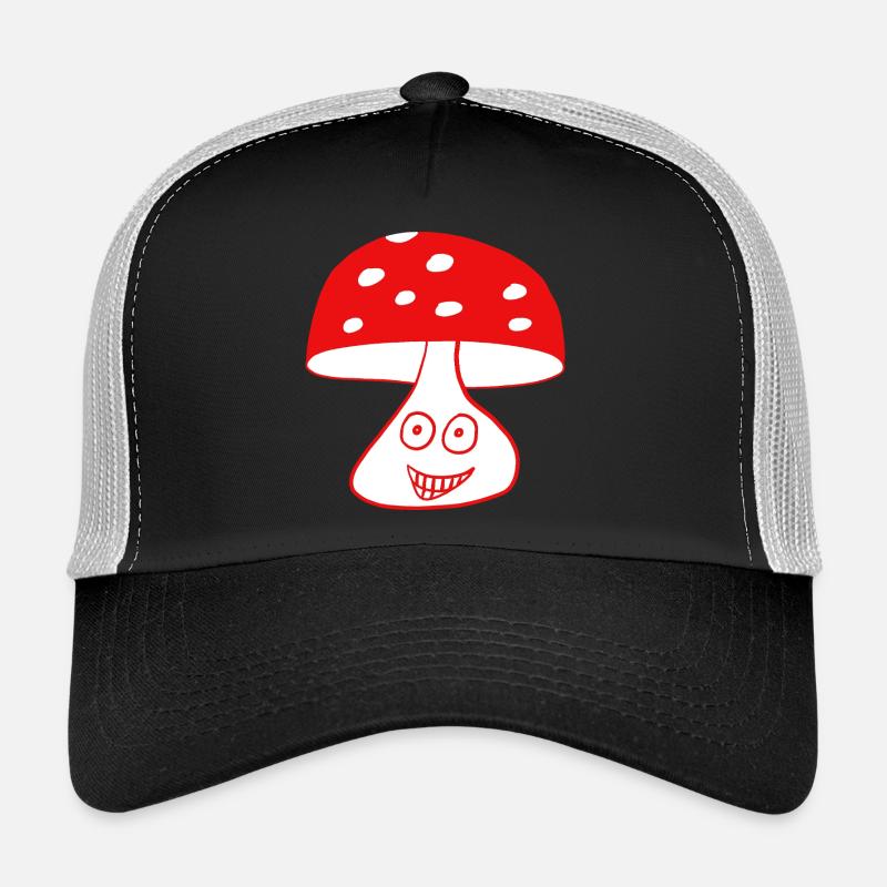 Champignon joyeux avec visage Casquette trucker 