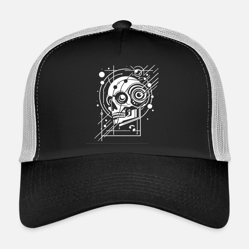 Cybernetic Skull Geometry - Trucker Cap - black/stone grey