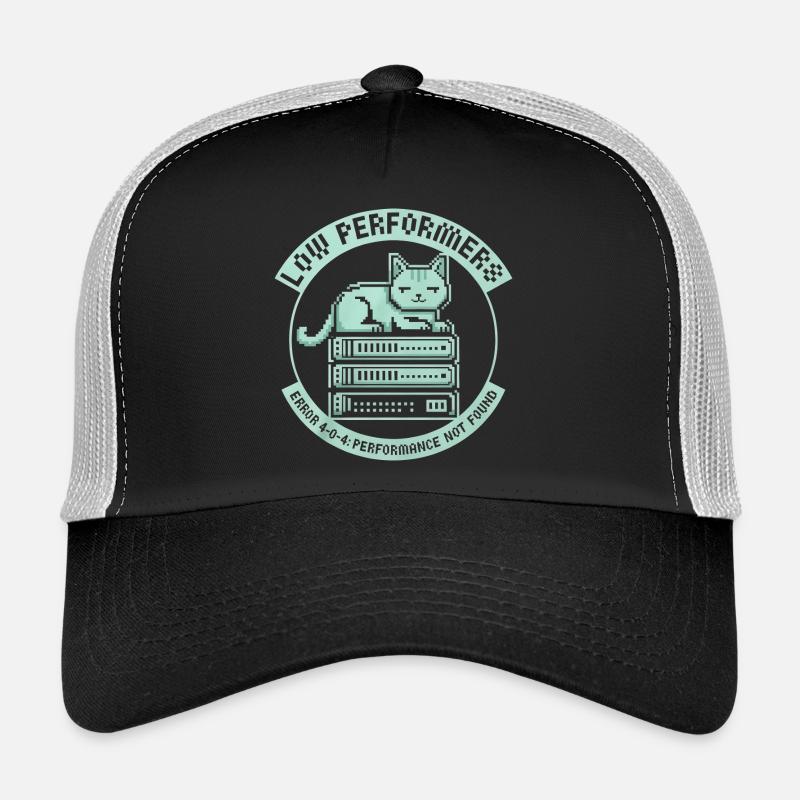 Low Performers Cat Server Pixel Art Trucker Cap