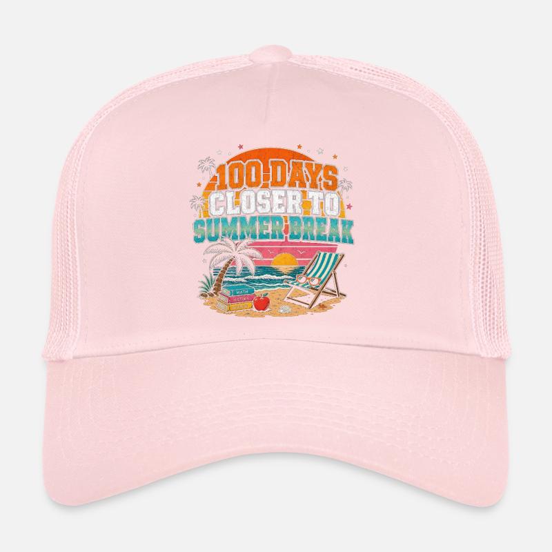Coucher de soleil de l’école de 100 jours d’été Casquette trucker 