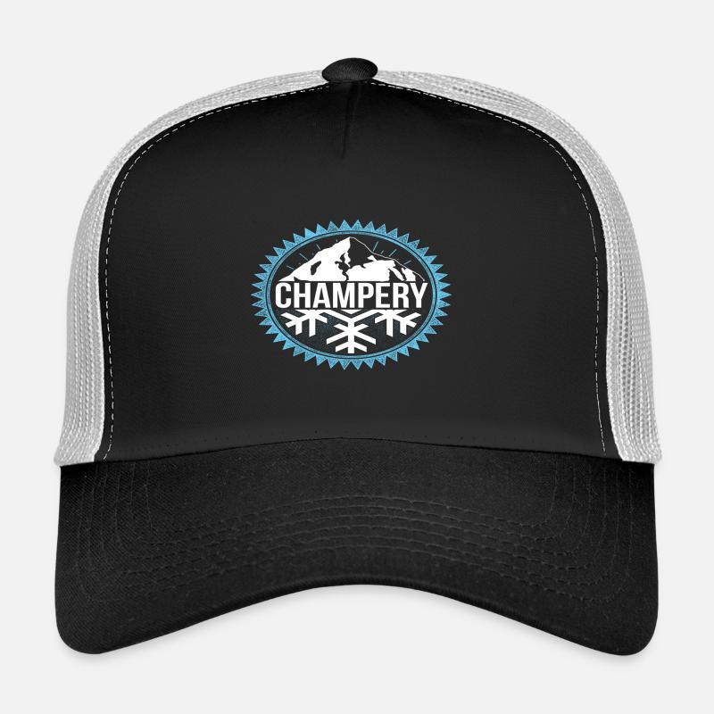 Champery montagnes d'hiver Casquette trucker 