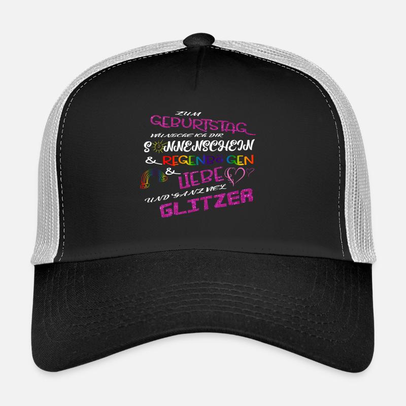 Geburtstagssprüche Sonnenschein Regenbogen & Liebe - Trucker Cap - Schwarz/Steingrau