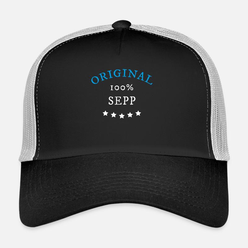 Original 100% Sepp, Geschenk, Namen - Trucker Cap - Schwarz/Steingrau