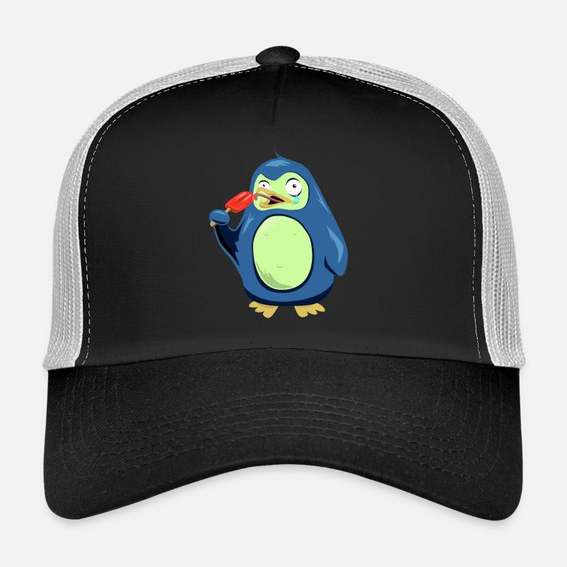 Le pingouin congelé mange de la crème glacée Casquette trucker 